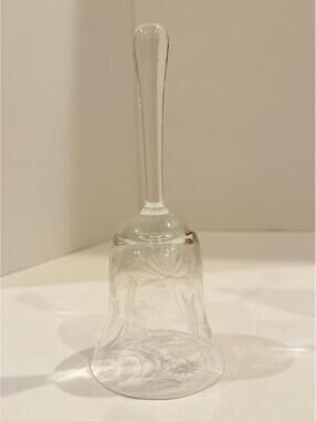 Vintage Princess House Hand-Blown, Hand-Cut Crystal & Etched Clear Glass Bell